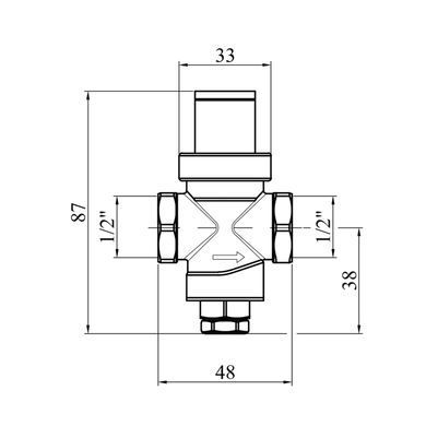 Редуктор тиску Karro 1/2" нікельований KR-80837 (CV008253)
