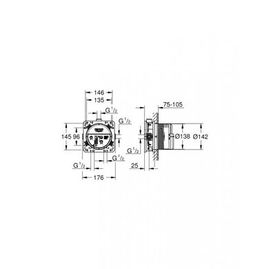 Фото Душова система прихованого монтажу Grohe Smartcontrol Cube (UA3470600A)