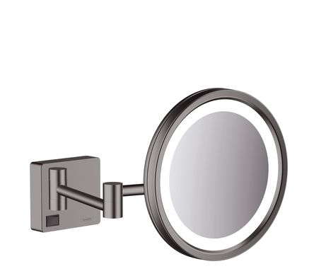 Фото Зеркало для бритья Hansgrohe AddStoris с LED подсветкой, черный матовый хром (41790340)
