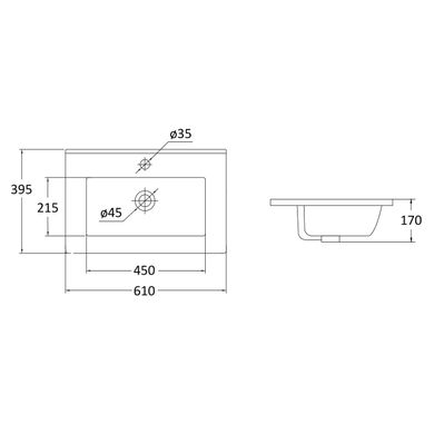 Фото Комплект меблів для ванної кімнати RJ ATLANT 60 см дуб (RJ02601OK)