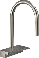 Фото Змішувач для кухні з висувним душем Hansgrohe Aquno Select M81 170 3jet sBox, сталь (73831800)