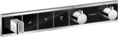 Фото Термостат прихованого монтажу Hansgrohe RainSelect на 3 клавіші: скло, колір чорний/хром (15356600)