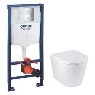 Фото Комплект 4 в 1: Інсталяція Grohe Rapid SL 3 в 1 38772001 + Унітаз безобідковий Kroner Armada WHI513636 TORNADO (38772001KA51T)