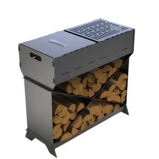 Мангал-гриль Carino Brazier X V2 Веток разборной с грилем 760х370х820 мм, металл 3 мм без покрытия