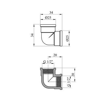 Кутник Karro 1/2" ВВ нікельований KR-3107 (CV008233)