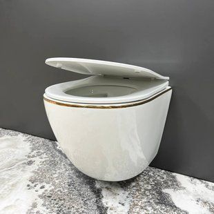 Фото Подвесной унитаз VBI VULCANO WHITE GOLD EDGE (VBI-020402)