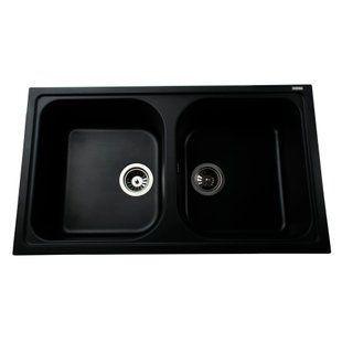 Фото Гранитная мойка Globus Lux MALAREN 860х500мм, черный