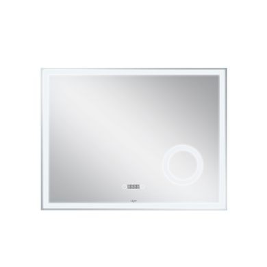 Фото Зеркало Qtap Stork 800х600 с LED-подсветкой Touch, линза, цифровые часы, диммер, рег. яркости QT157814226080W