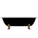 Ванна окремостояча глянцева Amidicon Olimpia 180х90 чорна з литого каменю золоті ніжки Фото 10 з 10