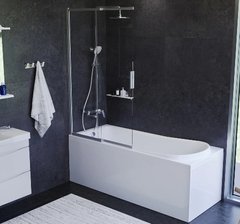 Фото Душевая шторка для ванны, раздвижная 100х150 см AM.PM WU80S-100PS-150MT Like
