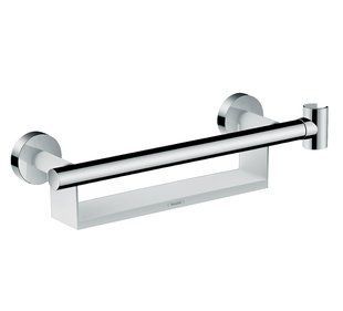 Фото Поручень Hansgrohe Comfort з полицею та тримачем для душу White/Chrome (26328400)