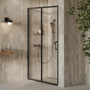 Фото Душові двері RAVAK X-Point Slim XPSDP2 110 чорні Transparent (X08VD030FZ1)