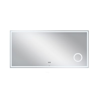 Фото Зеркало Qtap Stork 1400х700 с LED-подсветкой Touch, линза, цифровые часы, диммер, рег. яркости QT1578142270140W