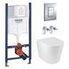 Комплект 4 в 1: Інсталяція GROHE Solido 3 в 1 3884966Q + Унітаз безобідковий Kroner Armada WHI513636 TORNADO (3884966KA51T) Фото 1 з 19