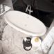 Ванна окремостояча глянцева Amidicon Olimpia 180х90 чорна з литого каменю срібні ніжки Фото 4 з 10