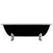Ванна окремостояча глянцева Amidicon Olimpia 180х90 чорна з литого каменю срібні ніжки Фото 10 з 10