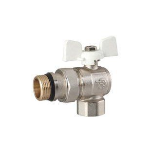 Кран кульовий REIGER з американкою 1/2" кутовий білий метелик (6554265)