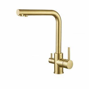 Фото Змішувач для кухні VBI GEMINI BRUSHED GOLD на дві води (VBI-055001BG)