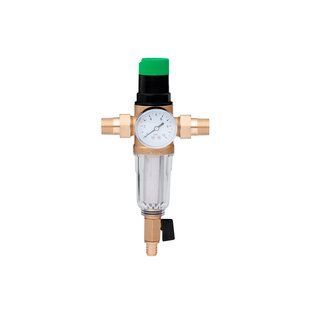 Фільтр самоочисний з редуктором тиску Karro 1/2" ПН прозорий, латунний KR-8800