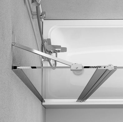 Фото Душова шторка на ванну 80х140 см, орні з нерухомою стінкою AM.PM WU90BS-D3W5-140CT Gem