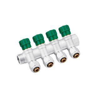 Колектор з перекриванням Karro на 4 виходи 3/4"x16 ВЗ нікельований KR-17020 (CV010673)