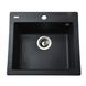 Гранітна мийка Globus Lux AOSTA 490x455мм, чорний металік Фото 1 з 5