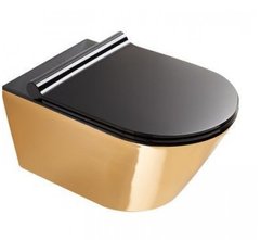 Фото Унитаз подвесной безободковый Catalano Gold&Silver 35x55 1VS55NRNO, черный/золото
