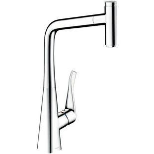 Фото Змішувач для кухні з висувним виливом Hansgrohe Metris Select 320 14884000