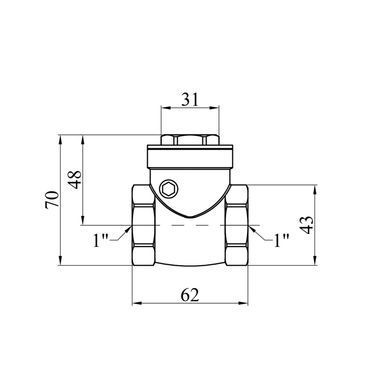 Пелюстковий клапан Karro 1" ВВ латунний KR-107 (CV010054)
