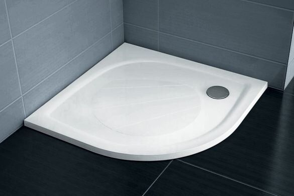 Фото Піддон для душових кабін Ravak GALAXY ELIPSO Pro 80, напівкруглий, литий мармур, XA234401010