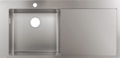 Фото Кухонная мойка Hansgrohe S716-F450 на столешницу 1x35O 1045х510, полка справа Stainless Steel (43331800)