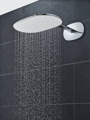 Фото Верхній душ з кронштейном GROHE Rainshower (26450LS0) 361x220мм, білий/хром