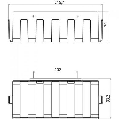 Фото Полиця-сітка пристінна 216,7x93,2x70 мм Emco System 2 (3545 001 32)