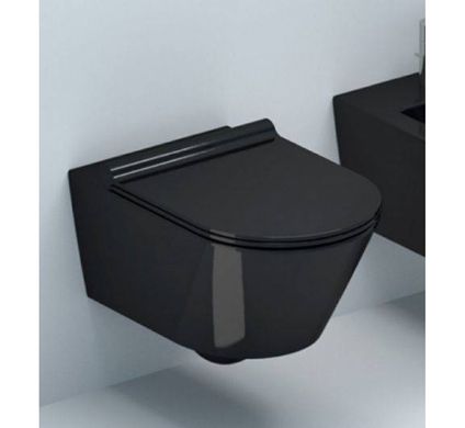 Фото Сидіння для унітазу Catalano Gold&Silver з мікроліфтом, чорне глянсове 5SCSTPNNE