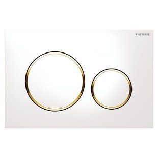 Фото Клавиша смыва Geberit Sigma20, белый/позолота/белый (115.882.KK.1)