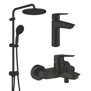 Фото Набір змішувачів 3 в 1 для ванної кімнати Grohe QuickFix Start Black UA303305RM