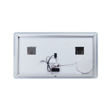 Фото Зеркало Qtap Crow 1200х700 с LED-подсветкой Touch, линза, цифровые часы, диммер, рег. яркости QT0578141670120W