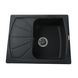 Фото Гранітна мийка Globus Lux TANA 610х500мм, чорний металік