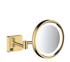 Фото Зеркало для бритья Hansgrohe AddStoris с LED подсветкой, золотой (41790990)