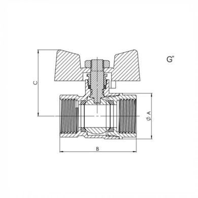 Кран кульовий 1/2" ВВ метелик (Reiger+) (6554247)