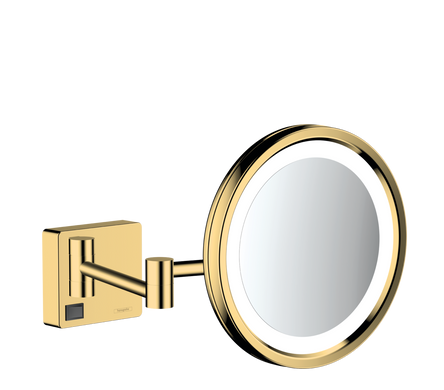 Фото Зеркало для бритья Hansgrohe AddStoris с LED подсветкой, золотой (41790990)