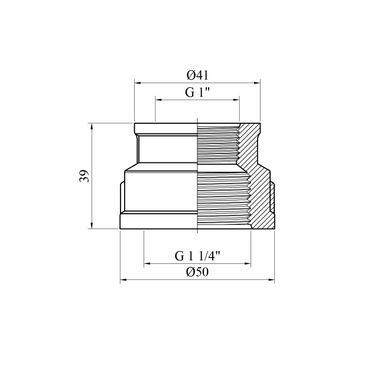 Муфта перехідна Karro 1 1/4"х1" ВВ нікельована (CV014078)