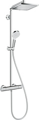 Фото Душевая система Hansgrohe Crometta E Showerpipe EcoSmart 240 1jet с термостатом: 9 л/мин (27281000)