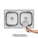 Кухонна мийка з двома чашами Lidz 7948 0,8 мм Micro Decor (LIDZ7948MDEC08) Фото 2 з 7