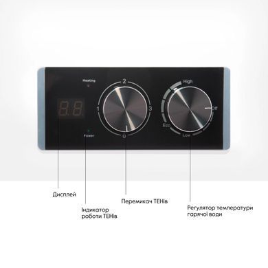 Фото Водонагрівач електричний Thermo Alliance 30 л плоский горизонтальний, мокрий ТЕН 2 кВт (0,8+1,2) DT30H20G(PD)