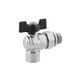 Кран-американка шаровой угловой Kroner 1/2" ВН PN40 бабочка, никелированный