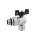 Кран-американка шаровой угловой Kroner 1/2" ВН PN40 бабочка, никелированный