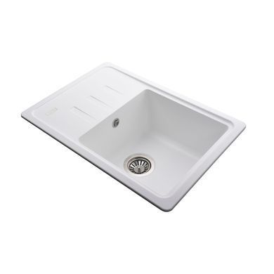 Фото Гранітна мийка Globus Lux MONO 620х435мм, білий