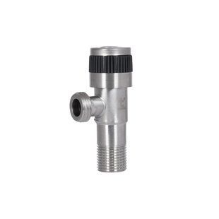 Фото Кран угловой Thermo Alliance Standart 1/2"НН нерж., с керам. буксой (TAS345W1515SS)