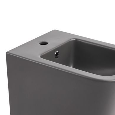 Фото Комплект Qtap Tern Anthracite 3 в 1: підвісний унітаз Ultra Quiet + біде підвісне + раковина накладна QTROBAN49157